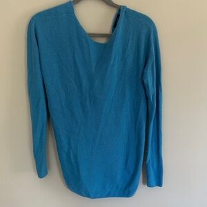 Halogen Teal V-Neck Lightweight Knit Sweater